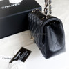 CHANEL 21C Black Lambskin Mini Flap Bag Light Gold Hw