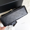 CHANEL 21C Black Lambskin Mini Flap Bag Light Gold Hw