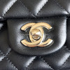 CHANEL 21C Black Lambskin Mini Flap Bag Light Gold Hw