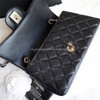 CHANEL 21C Black Lambskin Mini Flap Bag Light Gold Hw
