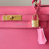 HERMES Kelly 28 Sellier Rose Azalee Epsom GHW *New
