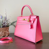 HERMES Kelly 28 Sellier Rose Azalee Epsom GHW *New