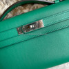 HERMES Kelly Cut Pochette Vert Vertigo Swift PHW