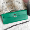 HERMES Kelly Cut Pochette Vert Vertigo Swift PHW