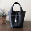 HERMES Picotin Lock 18 Noir Clemence PHW Z *New