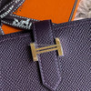 HERMES Bearn Mini Wallet Raisin Epsom GHW *New