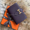 HERMES Bearn Mini Wallet Raisin Epsom GHW *New