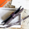 HERMES Aubergine Matte Alligator Bearn Compact Wallet GHW