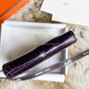 HERMES Aubergine Matte Alligator Bearn Compact Wallet GHW