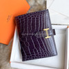 HERMES Aubergine Matte Alligator Bearn Compact Wallet GHW