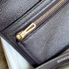 HERMES Aubergine Matte Alligator Bearn Compact Wallet GHW