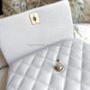 CHANEL 19P Small (Mini) Lt Grey Coco Handle Lt Gold Hw *New