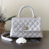 CHANEL 19P Small (Mini) Lt Grey Coco Handle Lt Gold Hw *New