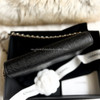 CHANEL 22P Black Caviar Camélia Wallet on Chain WOC LGHW *New
