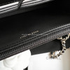 CHANEL 22P Black Caviar Camélia Wallet on Chain WOC LGHW *New