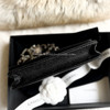 CHANEL 22P Black Caviar Camélia Wallet on Chain WOC LGHW *New