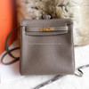 HERMES Kelly Ado II Backpack Etoupe Clemence GHW