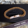 HERMES 2022 Kelly Gourmette Bracelet 18K Rose Gold & Diamonds *New