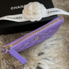 CHANEL 20S Purple Caviar Mini O-Case Pouch *New