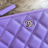 CHANEL 20S Purple Caviar Mini O-Case Pouch *New