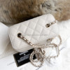 CHANEL 22C ECRU CAVIAR SMALL VANITY CASE LGHW