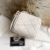 CHANEL 22C ECRU CAVIAR SMALL VANITY CASE LGHW