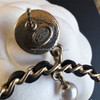 CHANEL 18B Pearls, Strass & Interlaced Leather CC Earrings