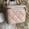 CHANEL 21A Beige Mini Vanity Case Top Handle *New