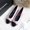 CHANEL 22C Pink Tweed Ballerina Flats 35.5 *New