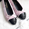 CHANEL 22C Pink Tweed Ballerina Flats 35.5 *New