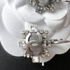 CHANEL Silver CC Drop Earrings