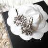 CHANEL Silver CC Drop Earrings