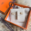 HERMES 2022 Mini Pop H Earrings Blanc GHW *New