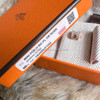 HERMES 2022 Mini Pop H Earrings Marron Glace RGHW *New