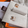 HERMES 2022 Mini Pop H Earrings Marron Glace RGHW *New