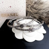 CHANEL 22P Set of 3 CC Bangles Baguette Crystals *New