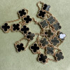 VAN CLEEF & ARPELS 20 Motifs Vintage Alhambra Long Necklace Onyx 18K YG