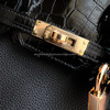 HERMES Birkin 25 Touch Niloticus Crocodile/ Togo Noir RGHW