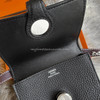 HERMES Dogon Card Holder Noir PHW
