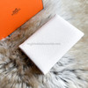 HERMES Calvi Duo Verso Card Holder Craie/ Quebracho