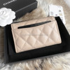 CHANEL 2023 Beige Clair Caviar Flap Card Holder GHW *New