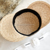 CHANEL 19S Runway CHA NEL Straw/ Leather Hat L