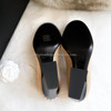 CHANEL 22A Runway Pearl Embellished Shoes 35.5 Beige/ Black *New