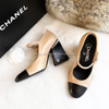 CHANEL 22A Runway Pearl Embellished Shoes 35.5 Beige/ Black *New