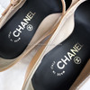CHANEL 22A Runway Pearl Embellished Shoes 35.5 Beige/ Black *New