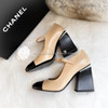 CHANEL 22A Runway Pearl Embellished Shoes 35.5 Beige/ Black *New