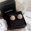 CHANEL 23C CC Shell Earrings Gold/ Multicolour Crystals *New