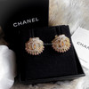 CHANEL 23C CC Shell Earrings Gold/ Multicolour Crystals *New