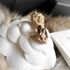 CHANEL 23C CC Shell Earrings Gold/ Multicolour Crystals *New