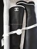 CHANEL 22K Runway CC Rubber Rain Boots 38 *New